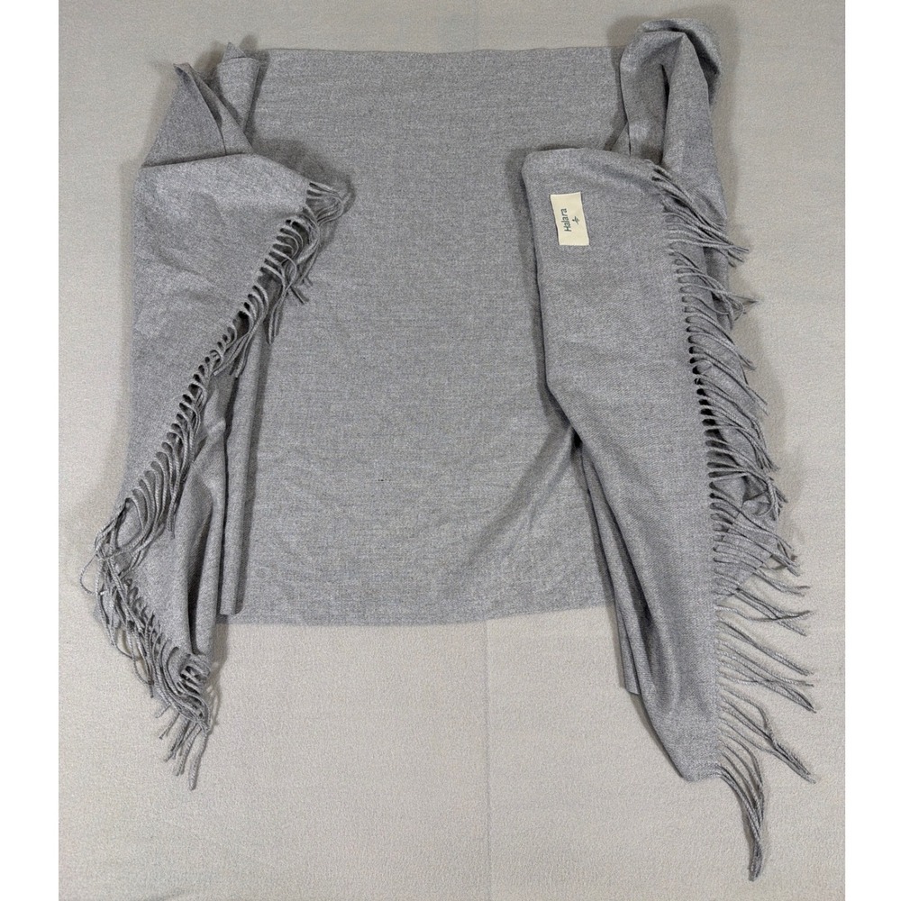 Halara Super Soft Grey Oversized Fringed Scarf Shawl Wrap 71x26
